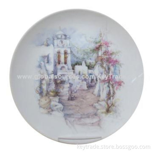 Fine Porcelain Dinner Plate in Round-shaped with Decal Designs